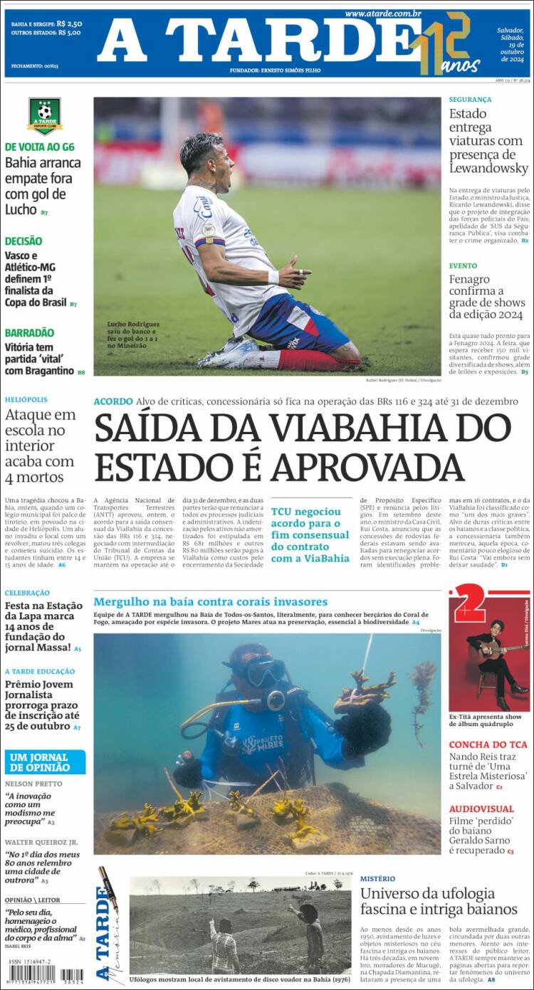 Portada de Diário A Tarde (Brasil)