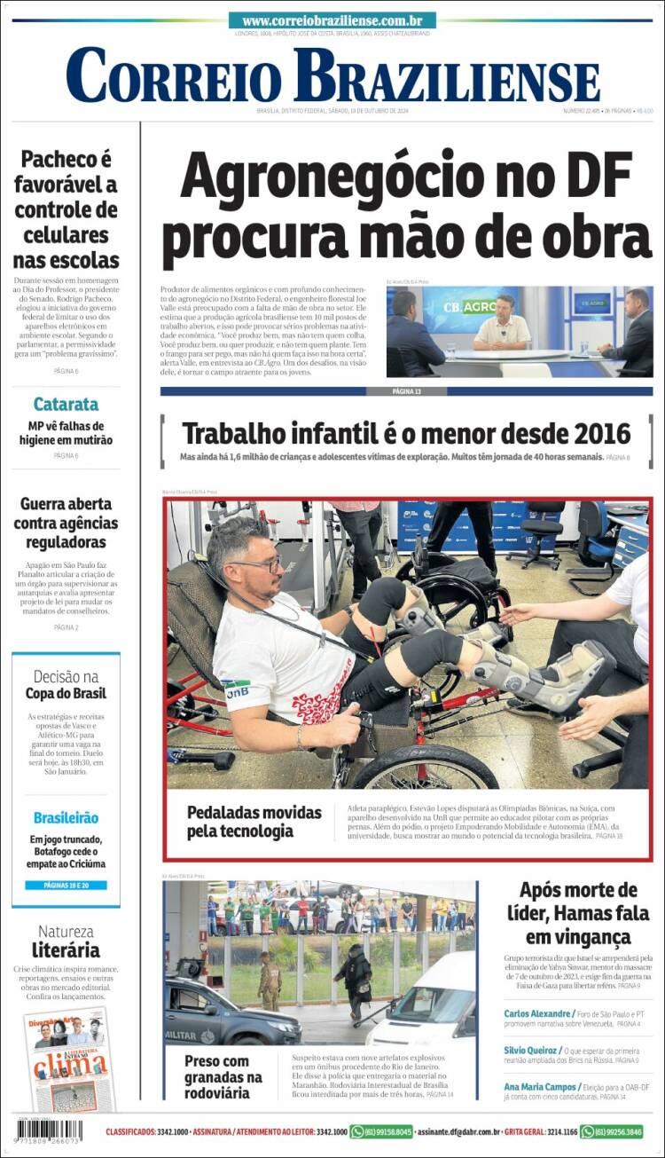 Portada de Correio Braziliense (Brasil)