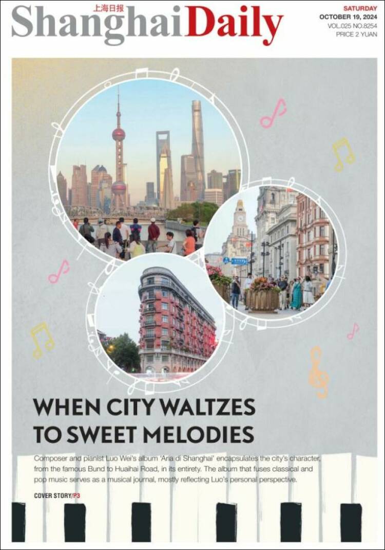 Portada de Shanghai Daily (China)