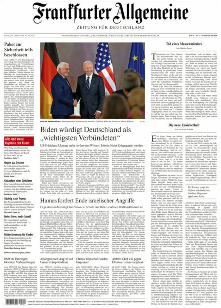 Portada de Frankfurter Allgemeine (Alemania)