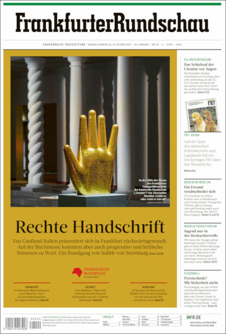 Portada de Frankfurter Rundschau (Alemania)