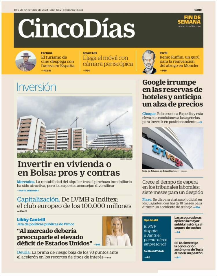 Portada de Cinco Días (Espa&ntilde;a)