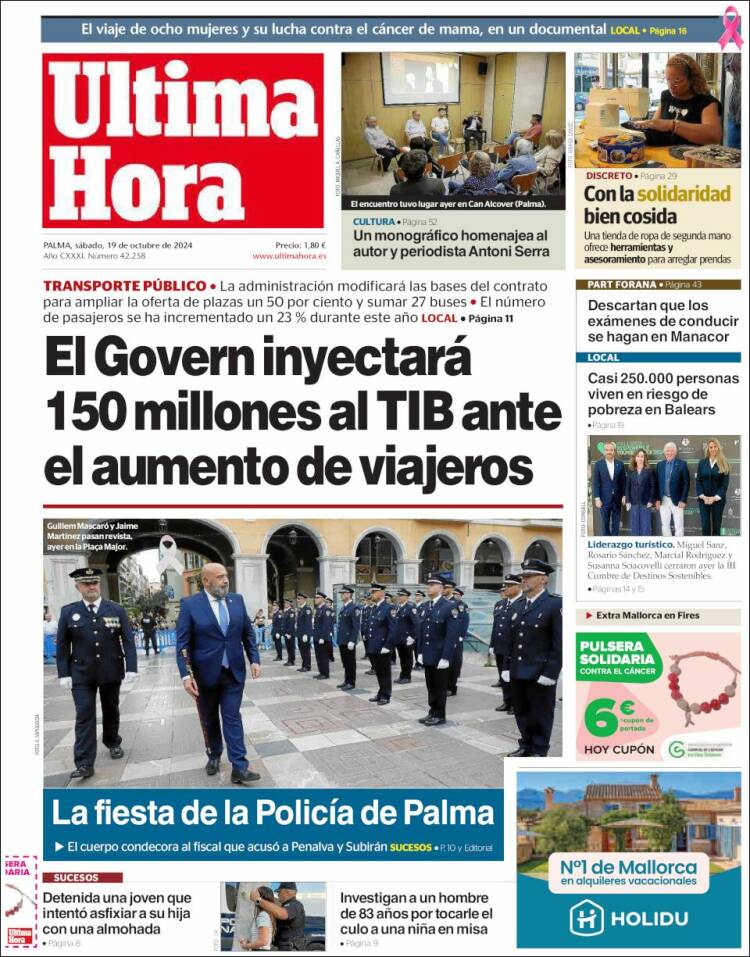 Portada de Última Hora (España)