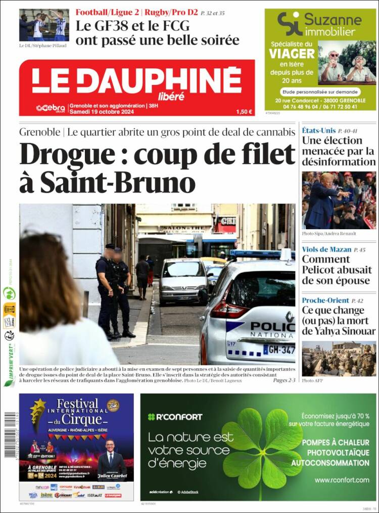 Portada de Le Dauphiné Libéré (Francia)