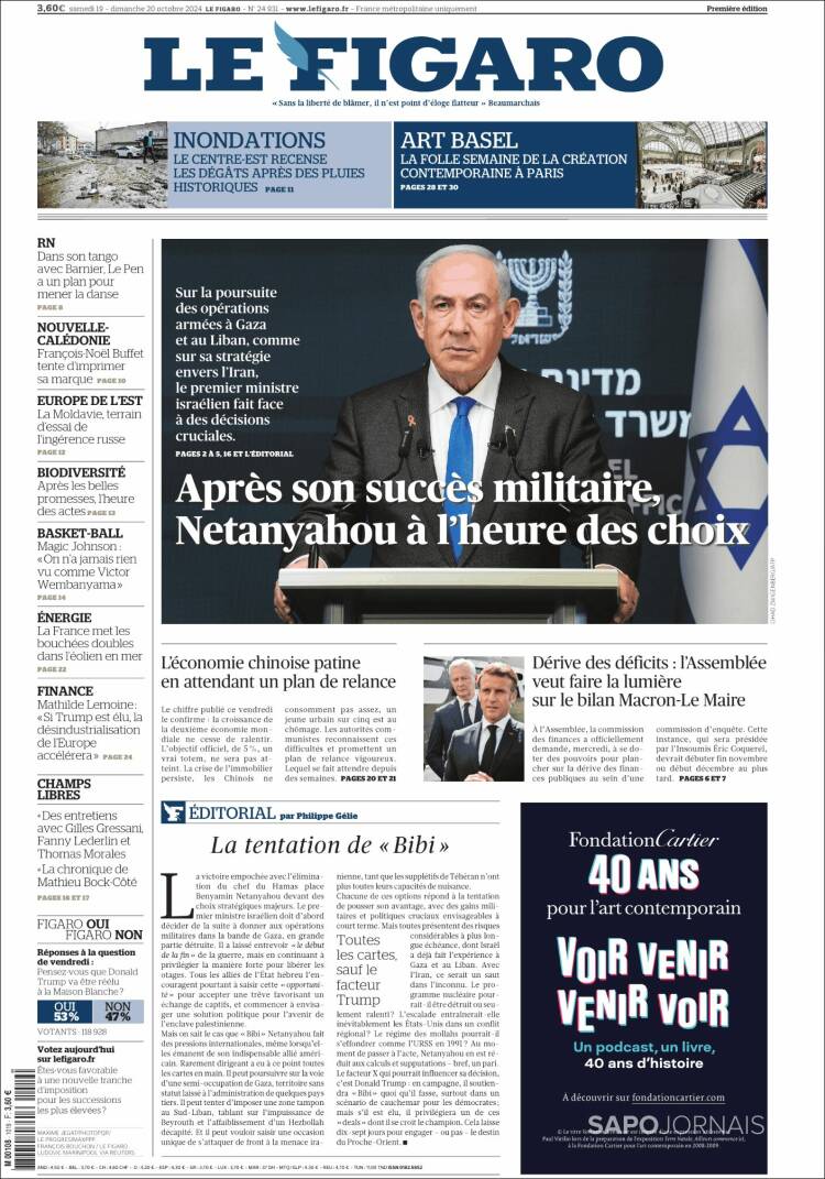 Portada de Le Figaro (Francia)