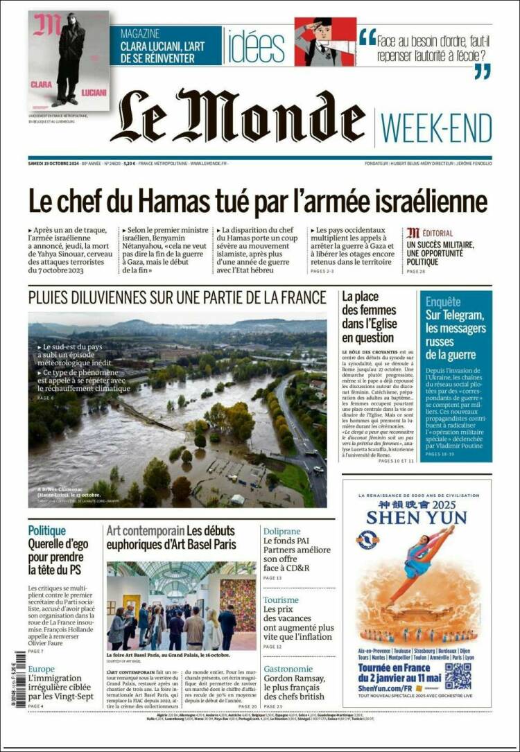Portada de Le Monde (Francia)