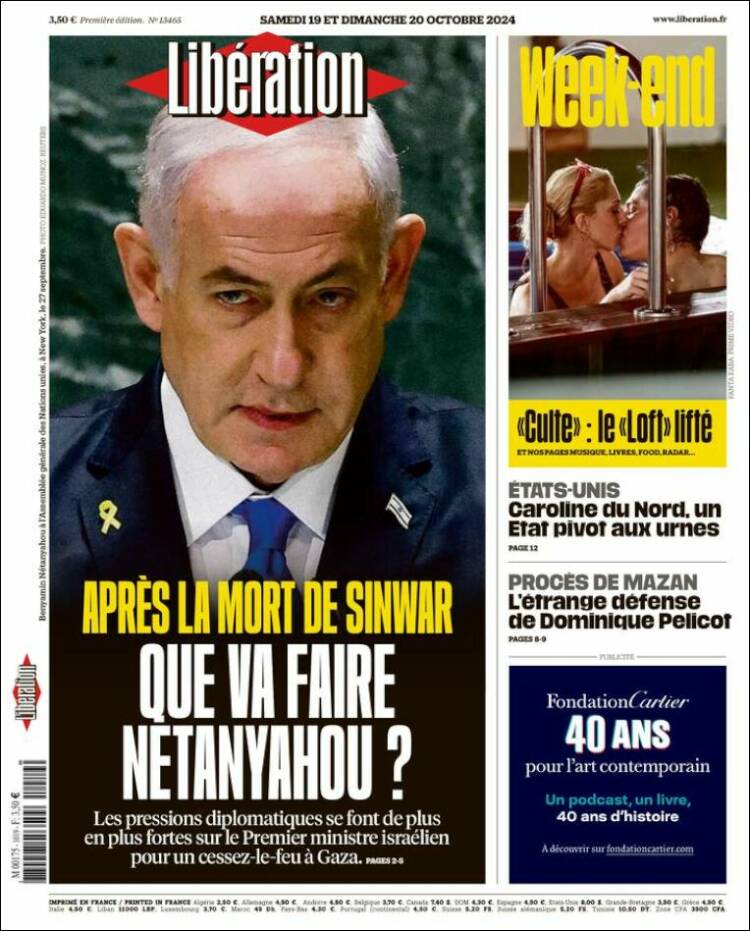 Portada de Libération (Francia)