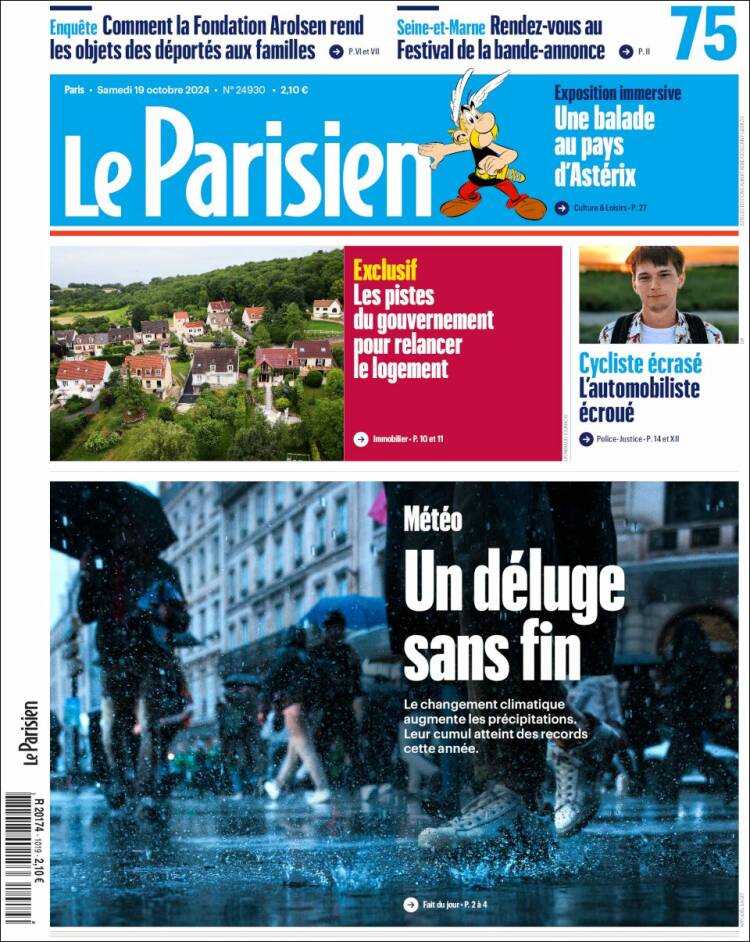 Portada de Le Parisien (Francia)