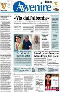 Portada de Avvenire (Italia)
