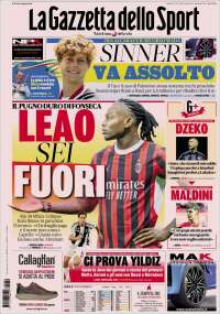 Portada de La Gazzetta dello Sport (Italia)