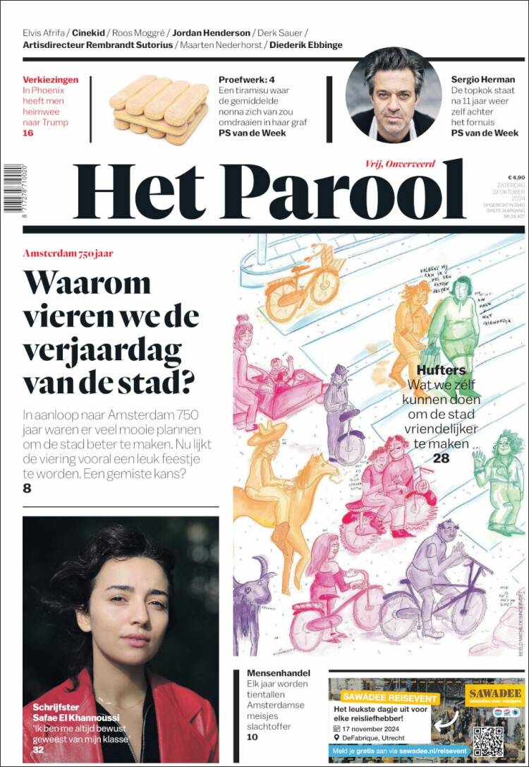 Portada de Het Parool (Pa&iacute;ses Bajos)