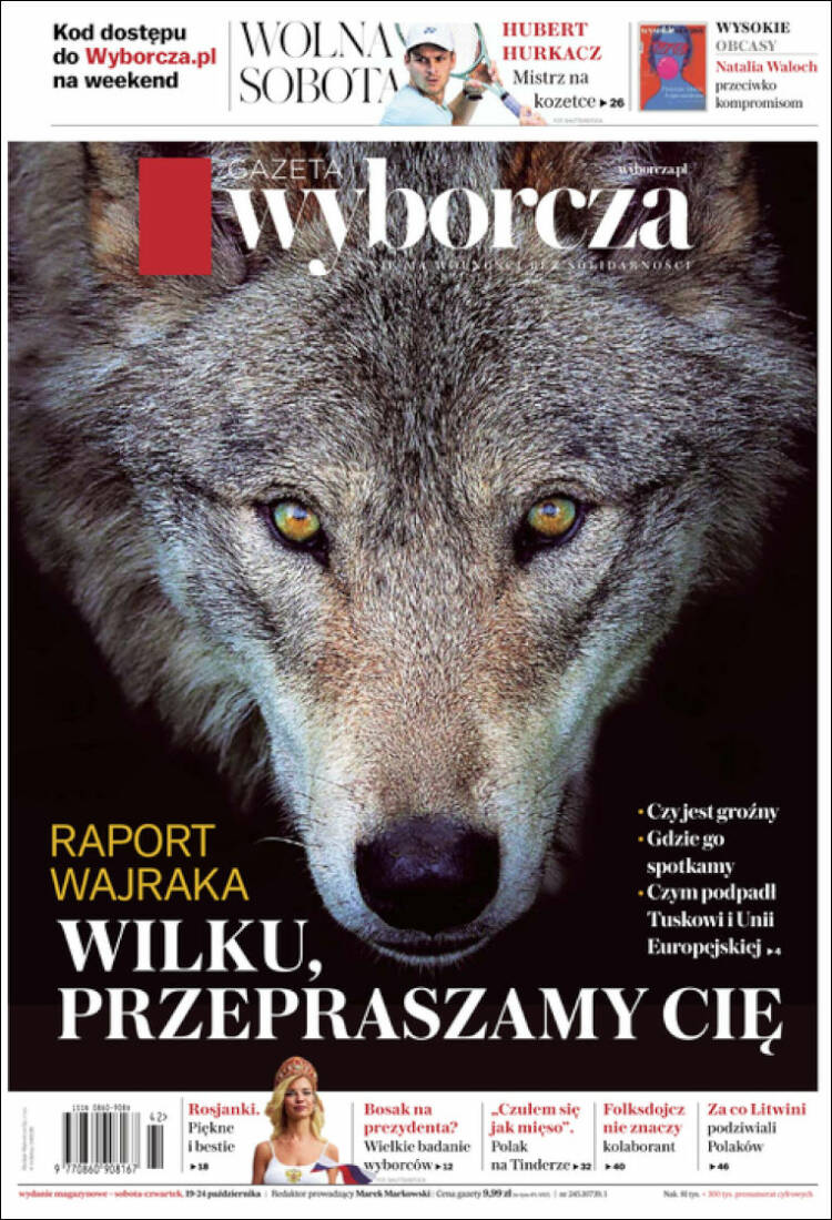 Portada de Gazeta Wyborcza (Polonia)