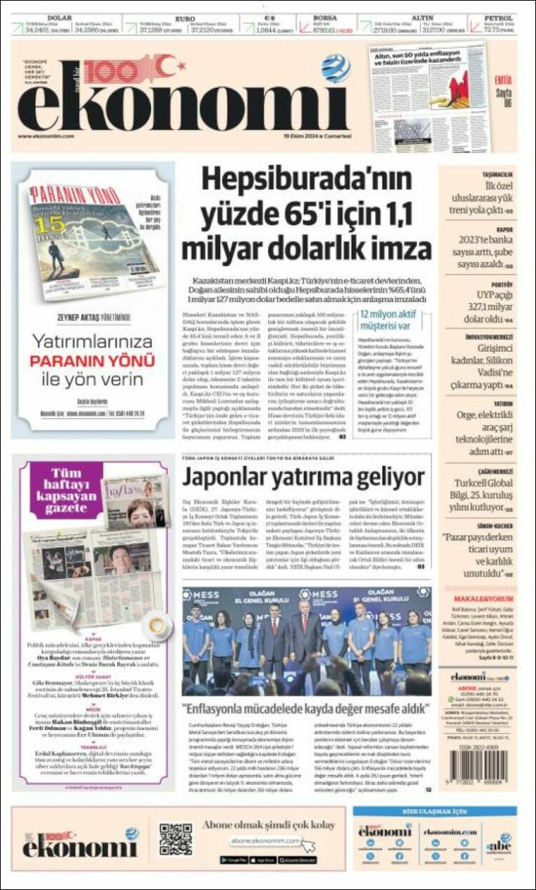 Portada de Dünya (Turqu&iacute;a)