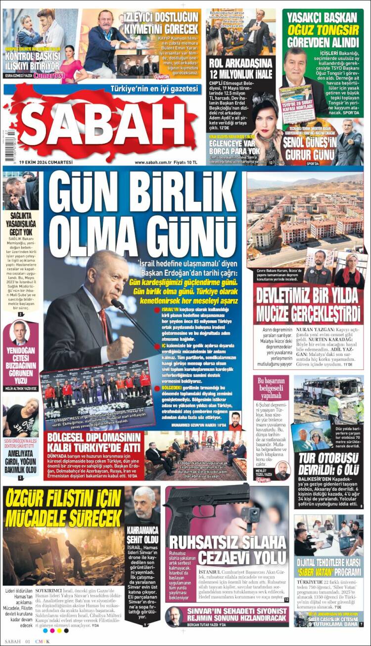 Portada de Sabah (Turqu&iacute;a)