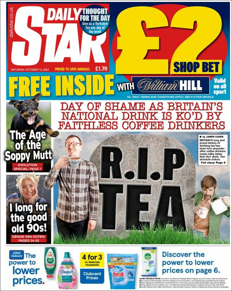 Portada de Daily Star (Reino Unido)