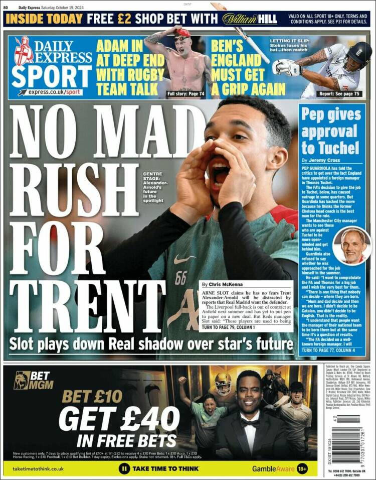 Portada de Express Sport (Reino Unido)