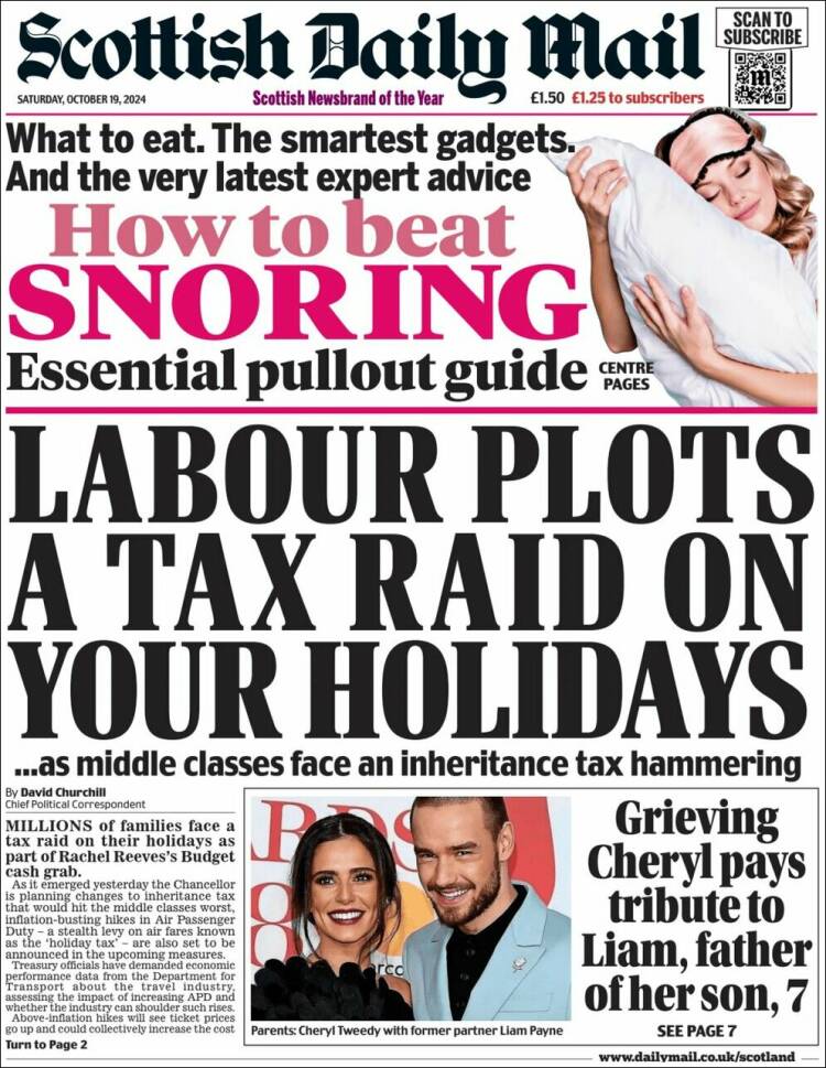 Portada de Scottish Daily Mail (Reino Unido)