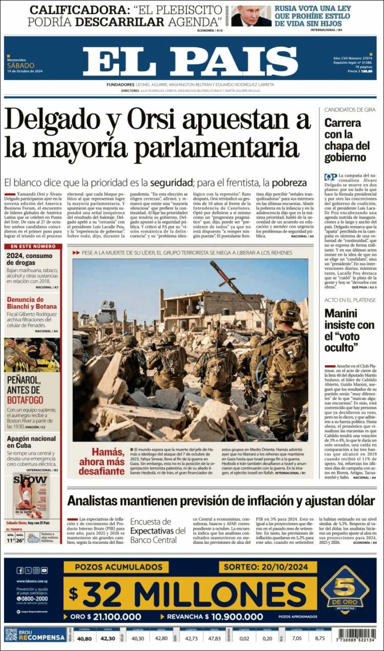 Portada de El País (Uruguay)