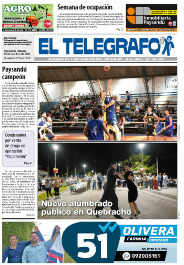 Portada de El Telégrafo (Uruguay)