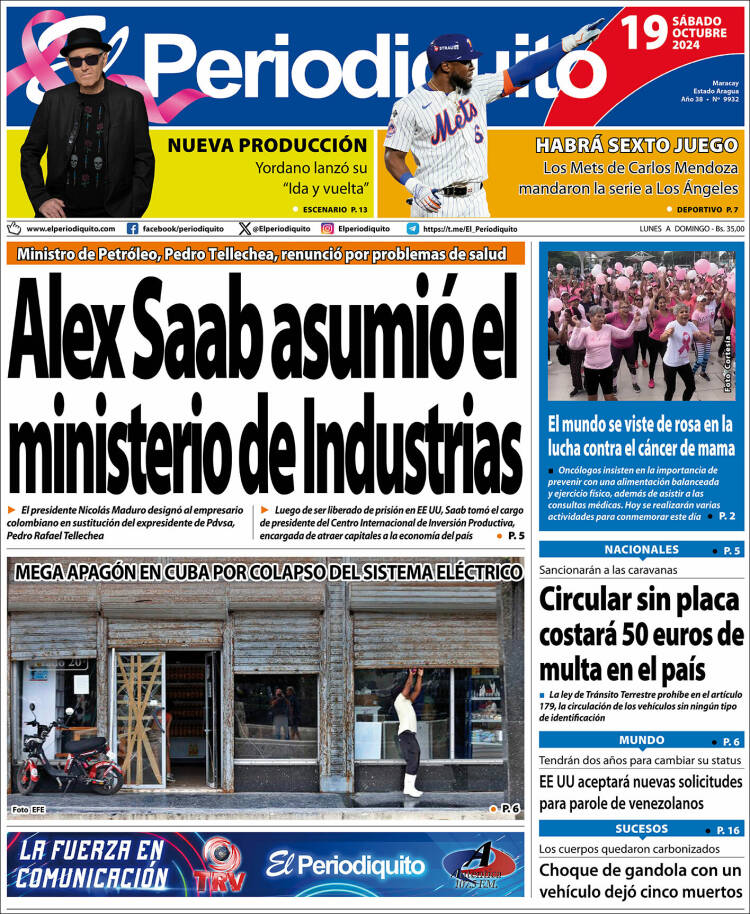 Portada de Periodiquito de Aragua (Venezuela)