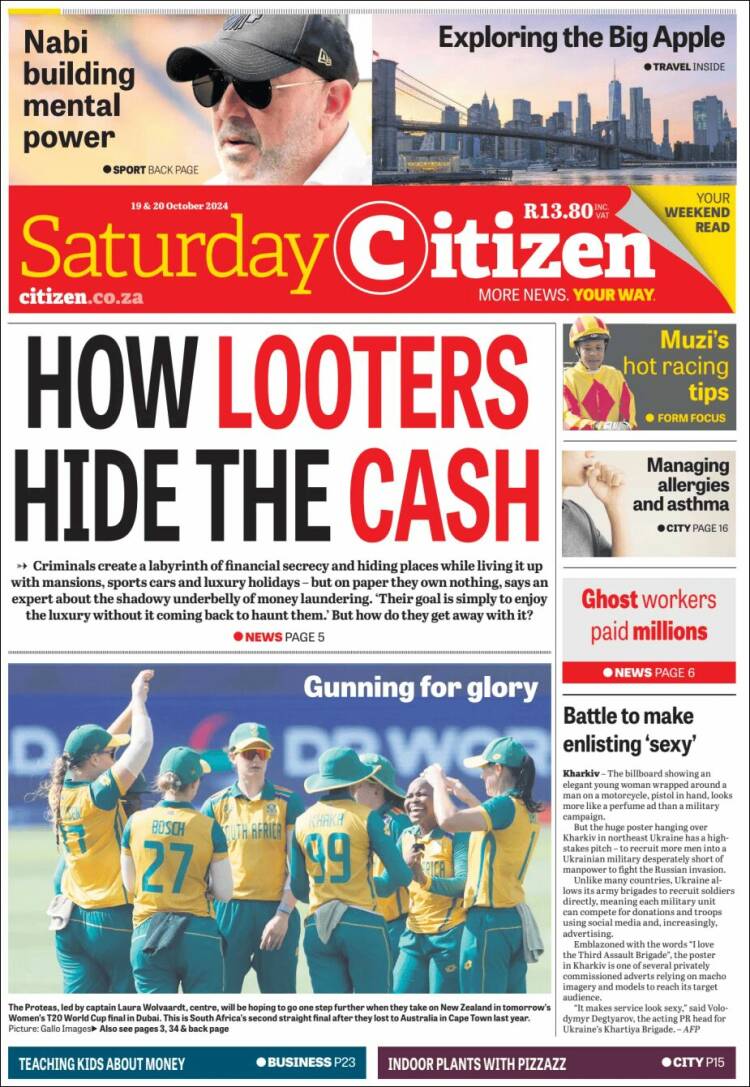 Portada de The Citizen (Sud&aacute;frica)