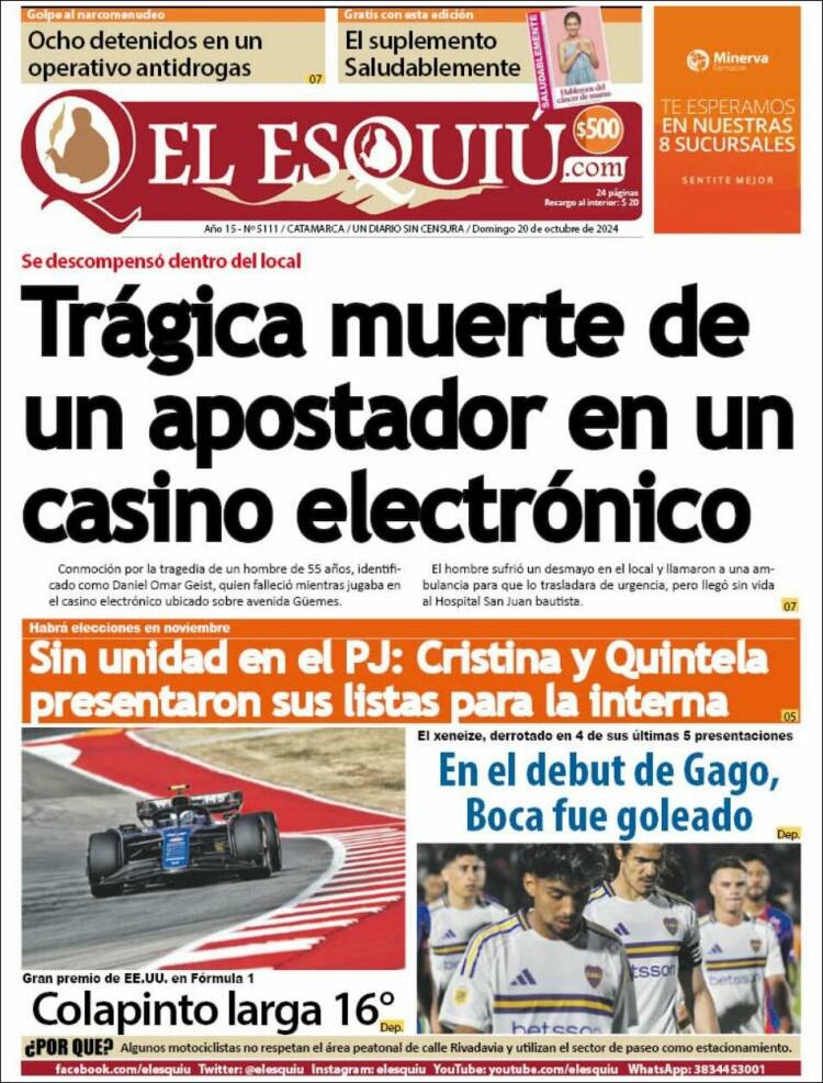 Portada de El Esquiu (Argentina)