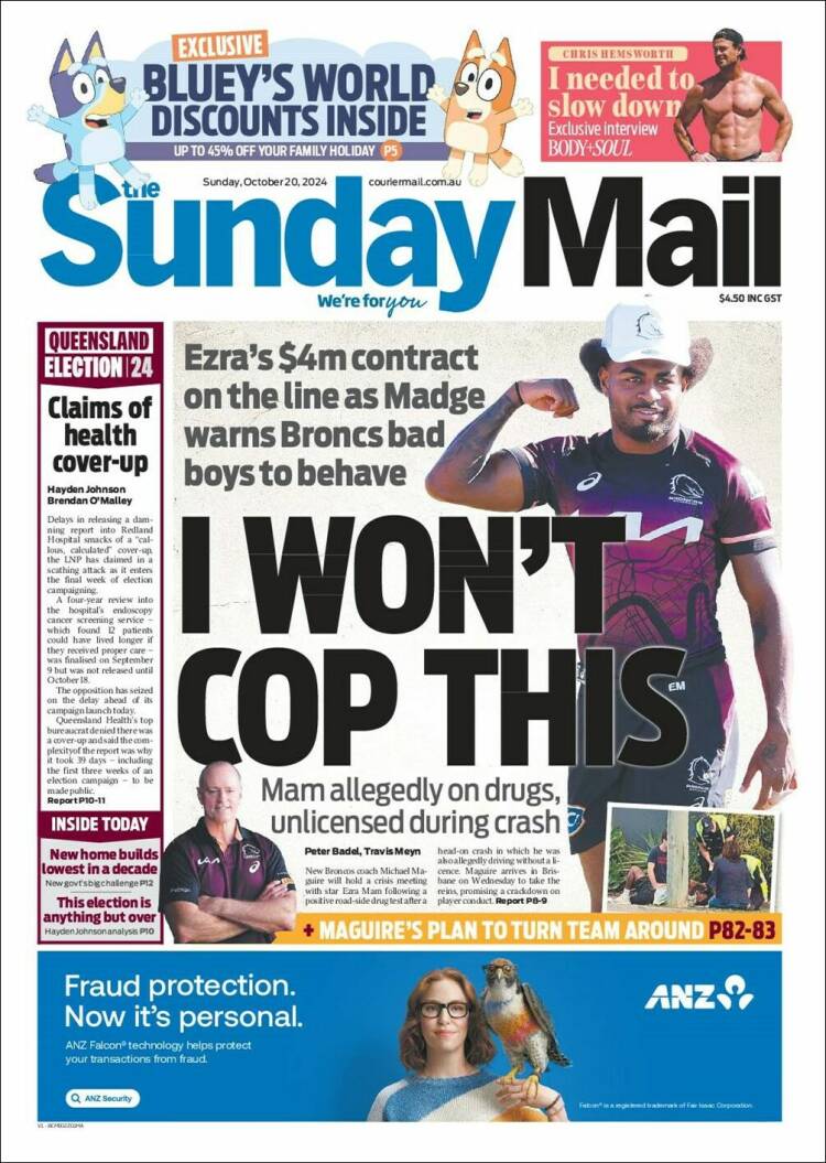 Portada de The Courier-Mail (Australia)