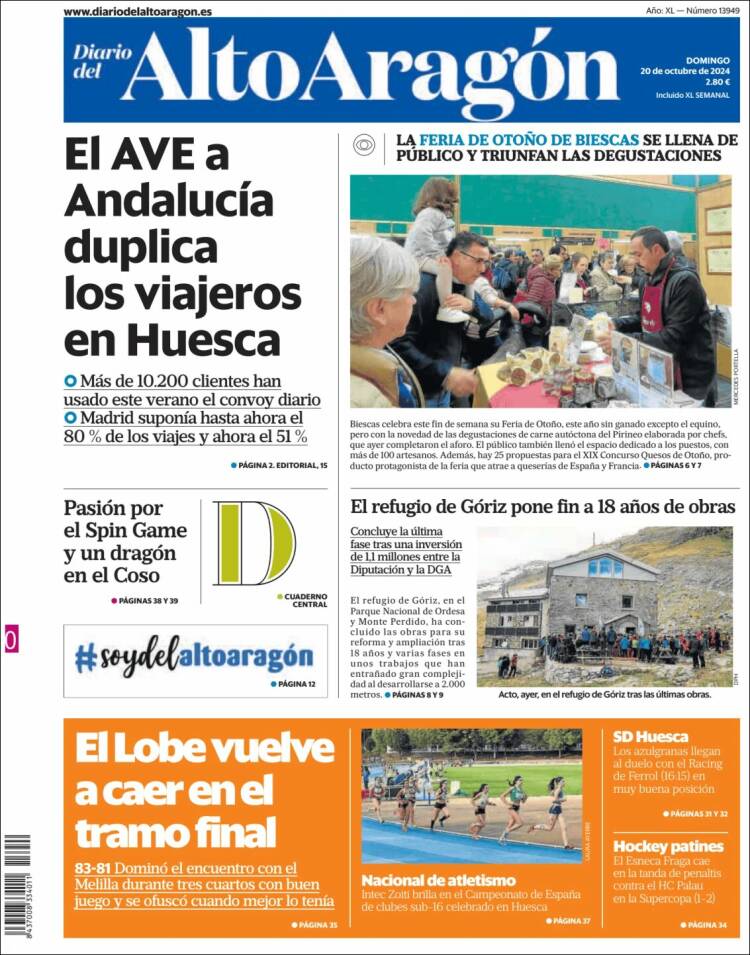 Portada de Diario del AltoAragón (España)