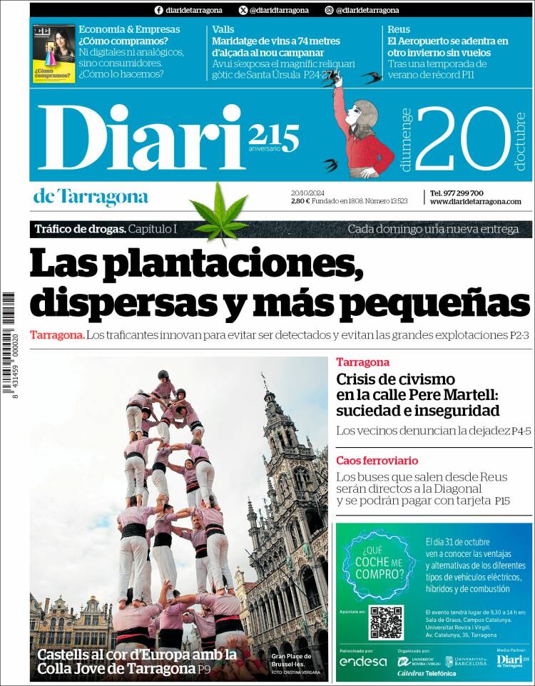 Portada de Diari de Tarragona (España)