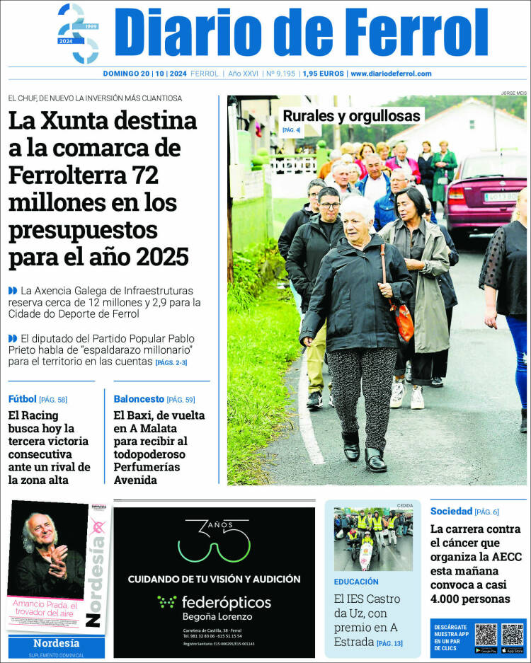 Portada de Diario de Ferrol (España)