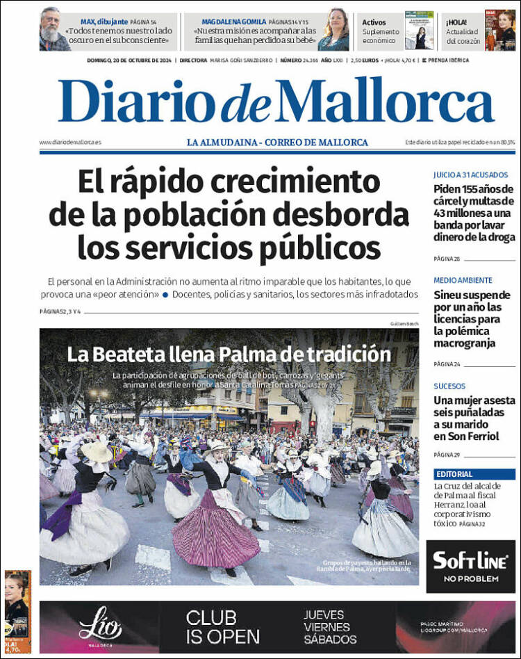 Portada de Diario de Mallorca (España)