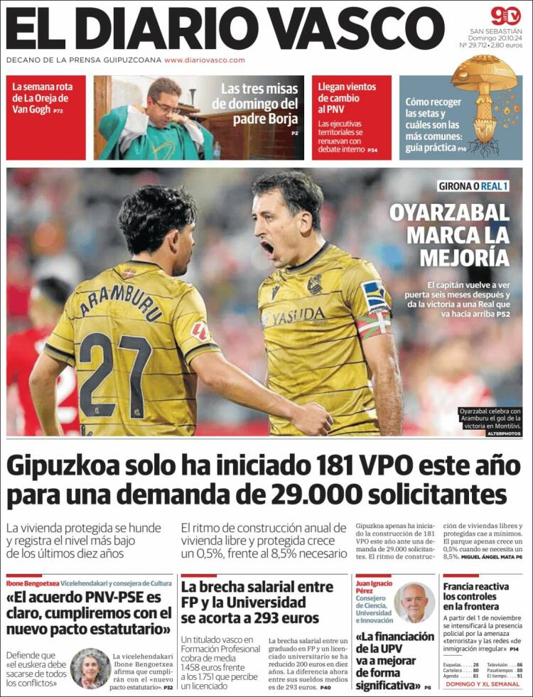 Portada de Diario Vasco (España)