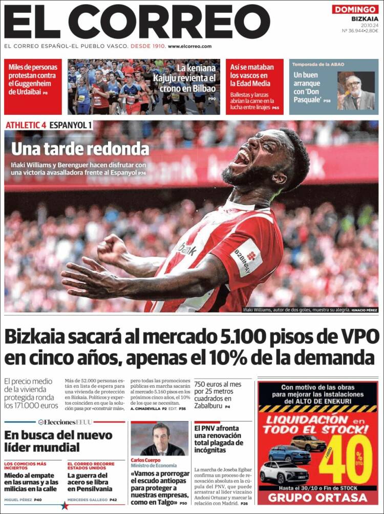 Portada de El Correo (España)