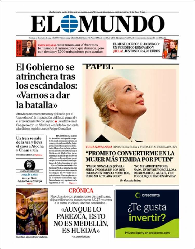 Portada de El Mundo (España)