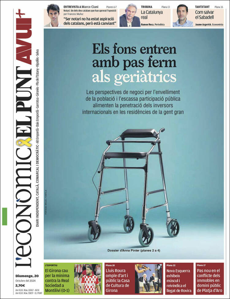 Portada de El Punt Avui - Girona (España)