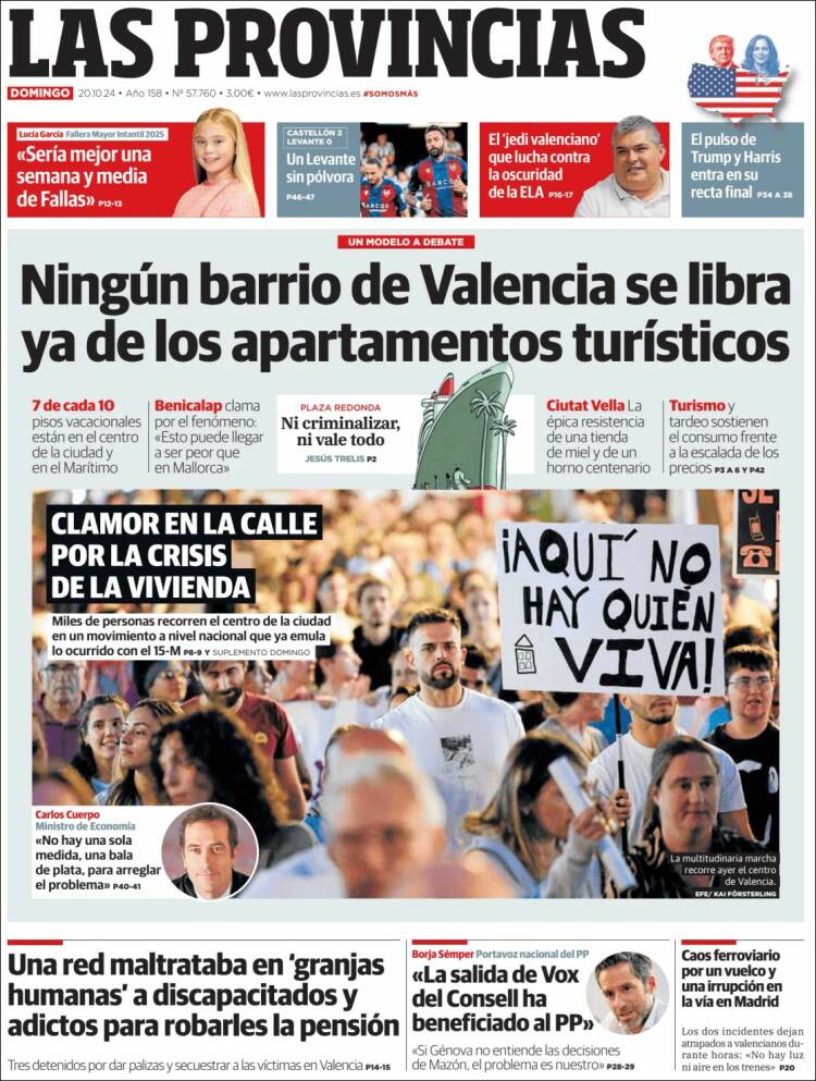 Portada de Las Provincias (España)