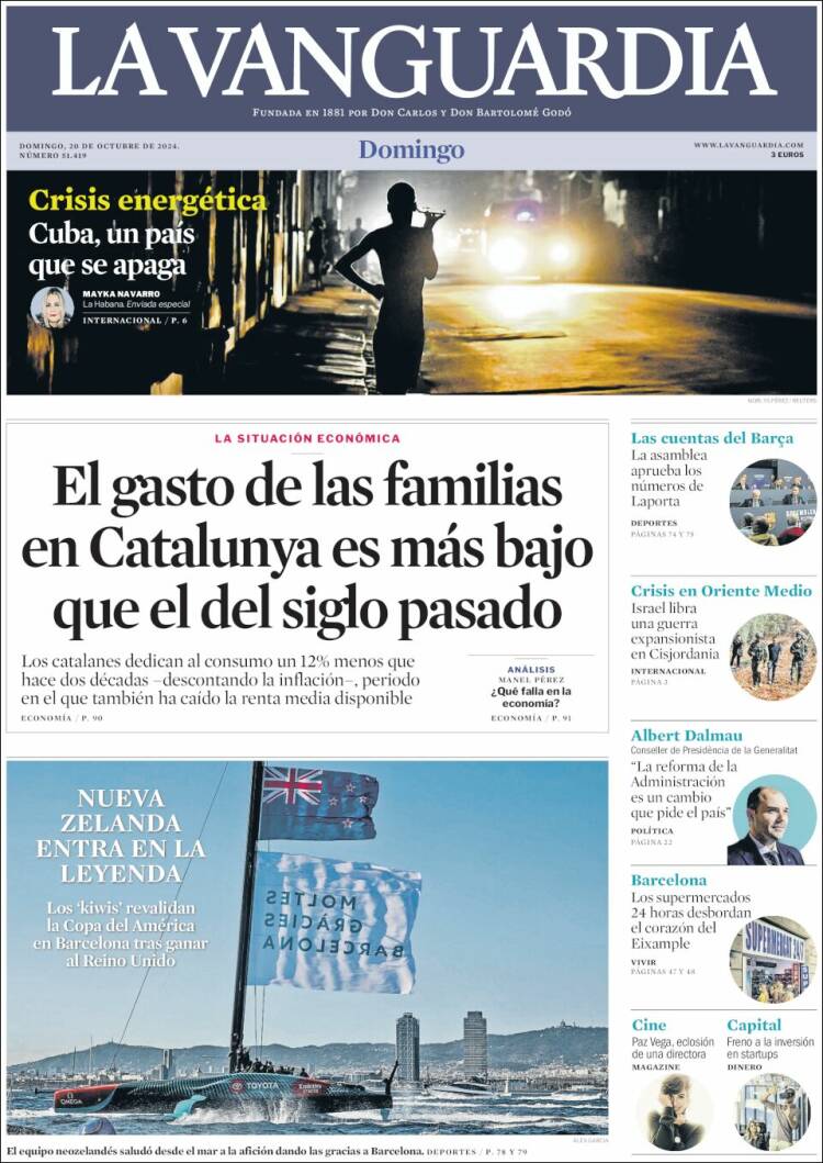 Portada de La Vanguardia (España)