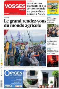 Portada de Vosges Matin (Francia)