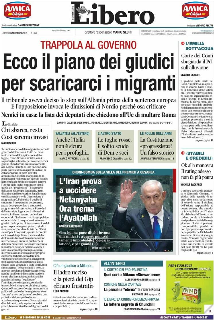 Portada de Libero (Italia)
