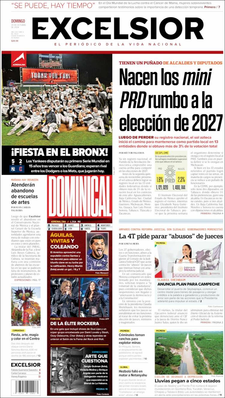 Portada de Excelsior (México)