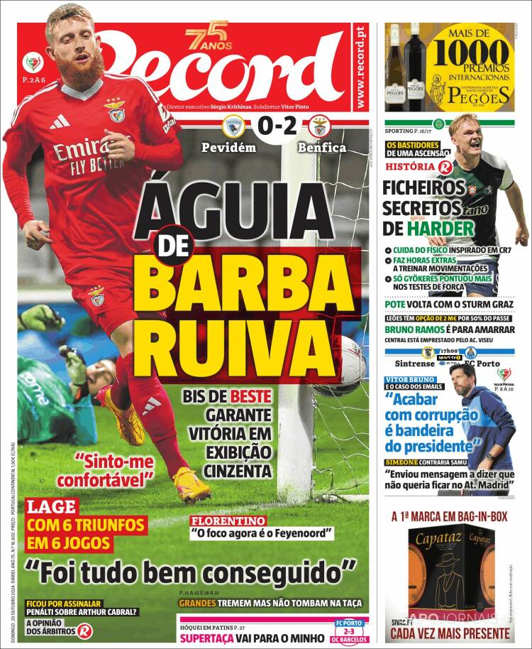 Portada de Jornal de Negócios (Portugal)