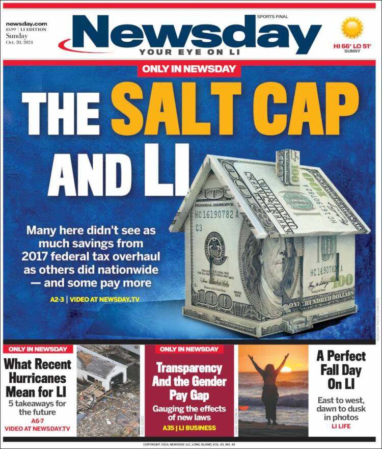 Portada de Newsday (USA)