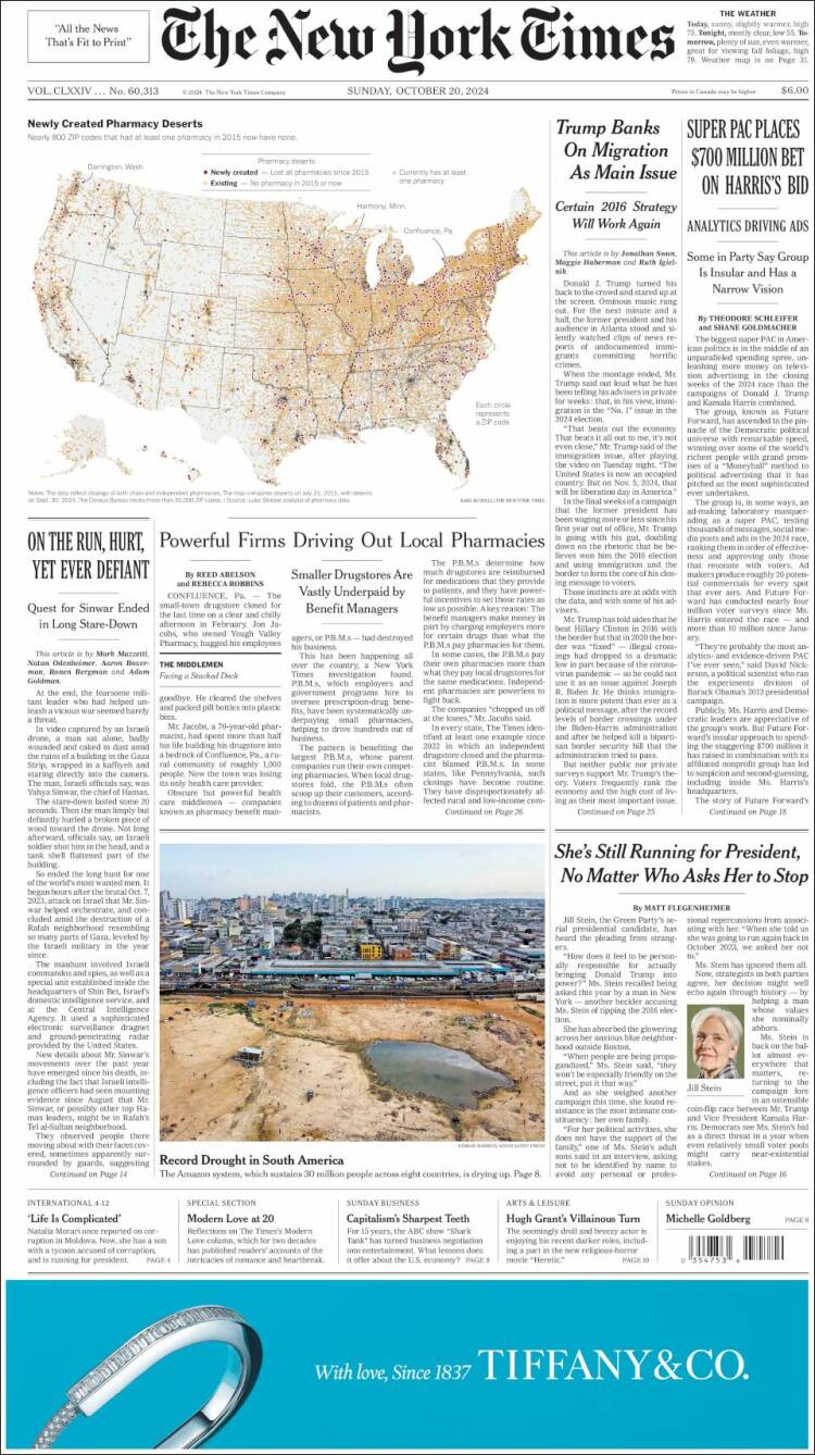 Portada de New York Times (USA)