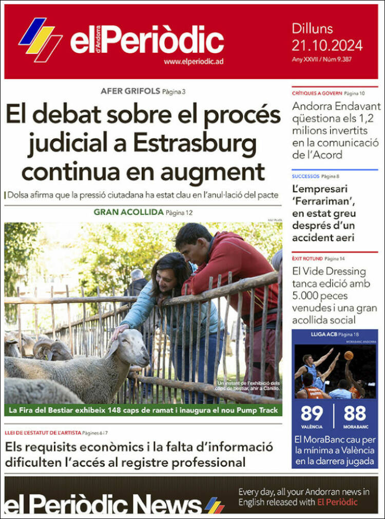 Portada de El Periòdic d'Andorra (Andorra)