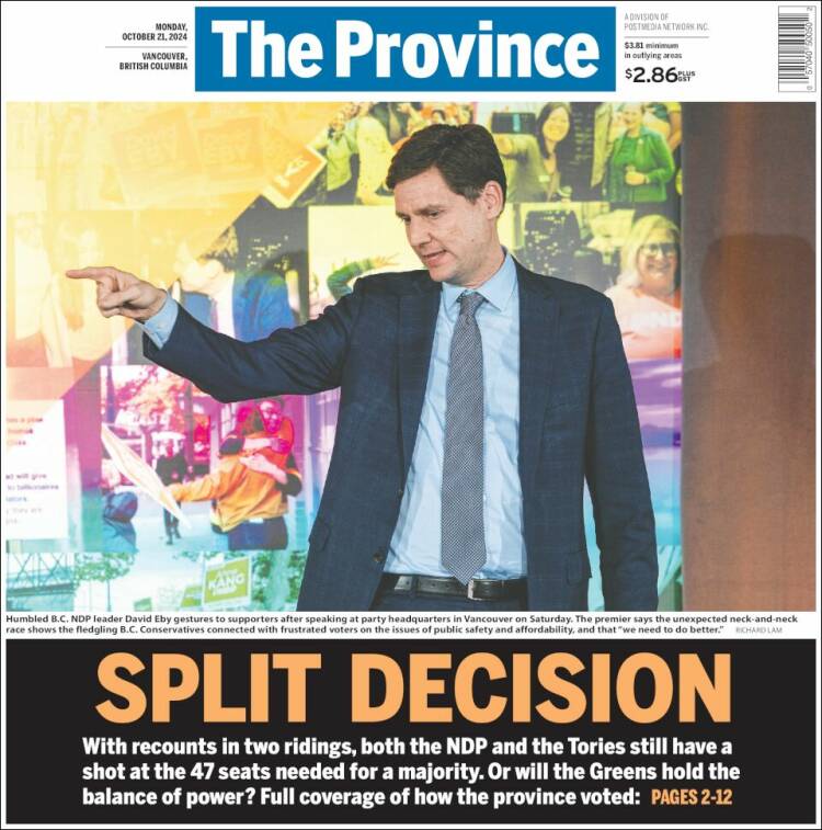 Portada de The Province (Canadá)