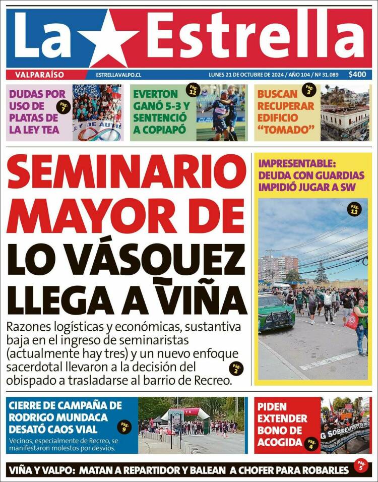 Portada de Estrella de Valparaiso (Chile)