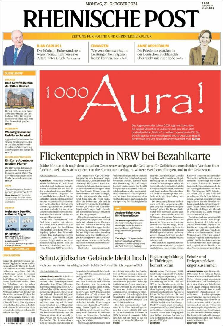 Portada de Rheinische Post (Alemania)