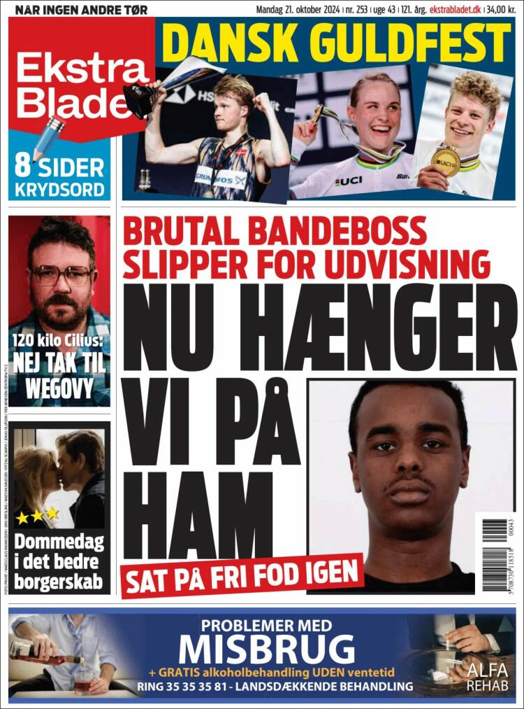 Portada de Ekstra Bladet (Dinamarca)