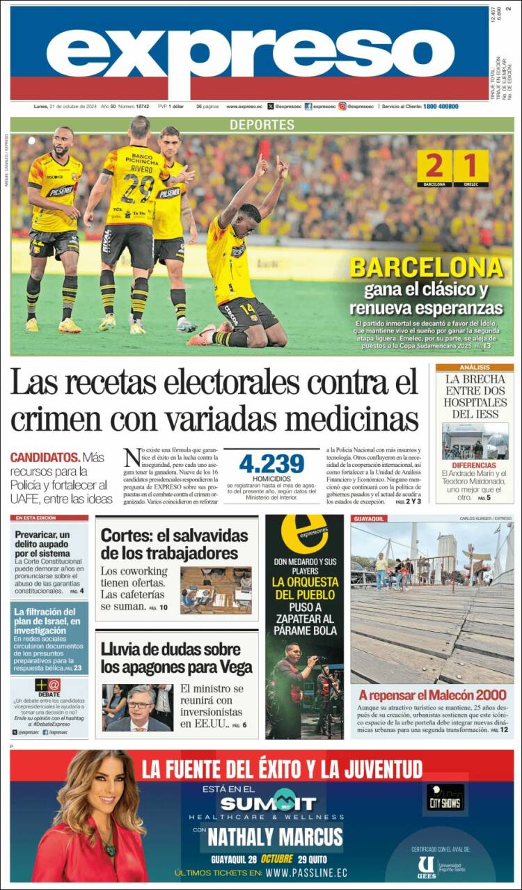 Portada de Expreso (Ecuador)