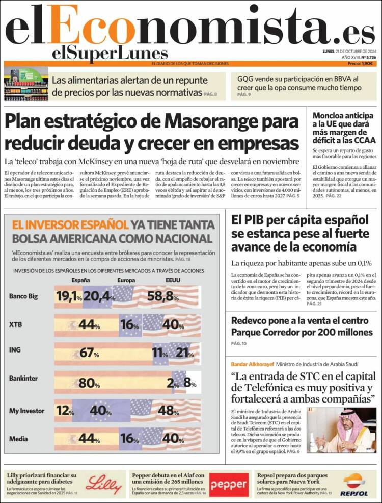 Portada de El Economista (Espa&ntilde;a)